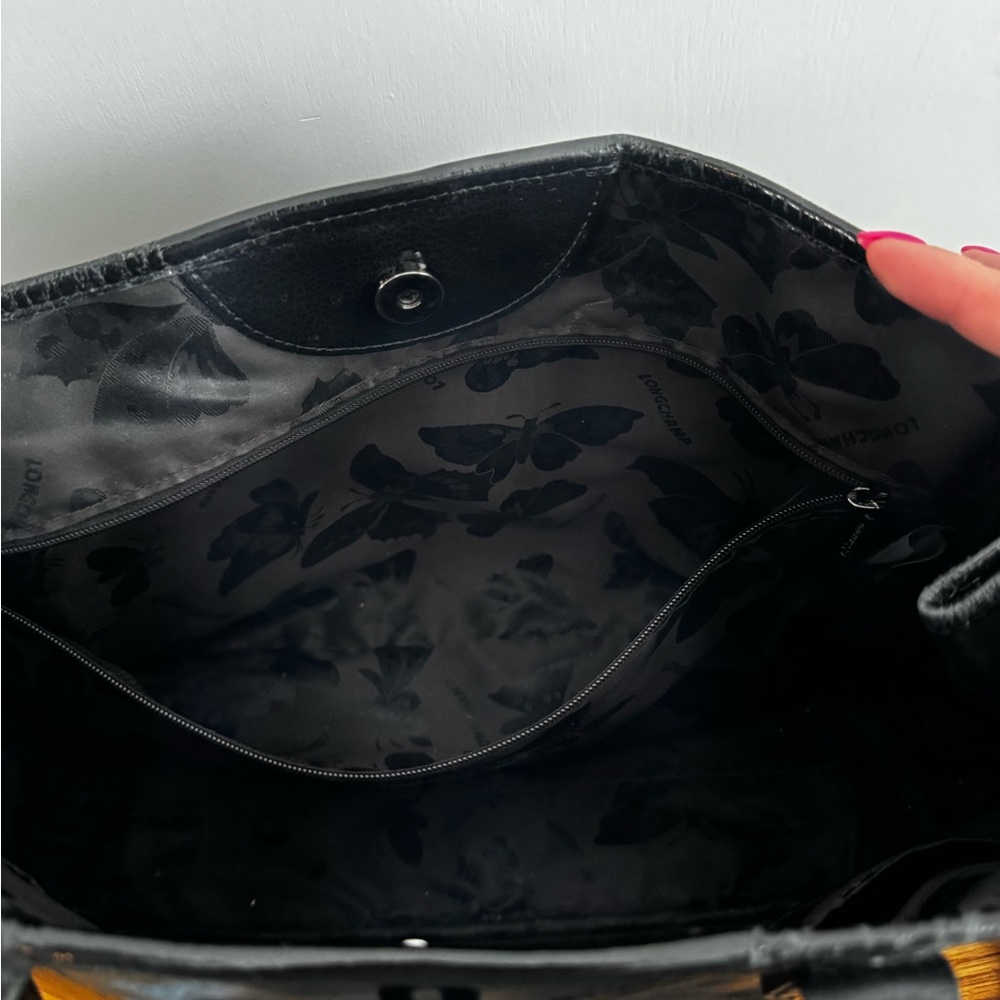 Longchamp Roseau Patent Leather Black Tote Bag - Picture 6 of 7